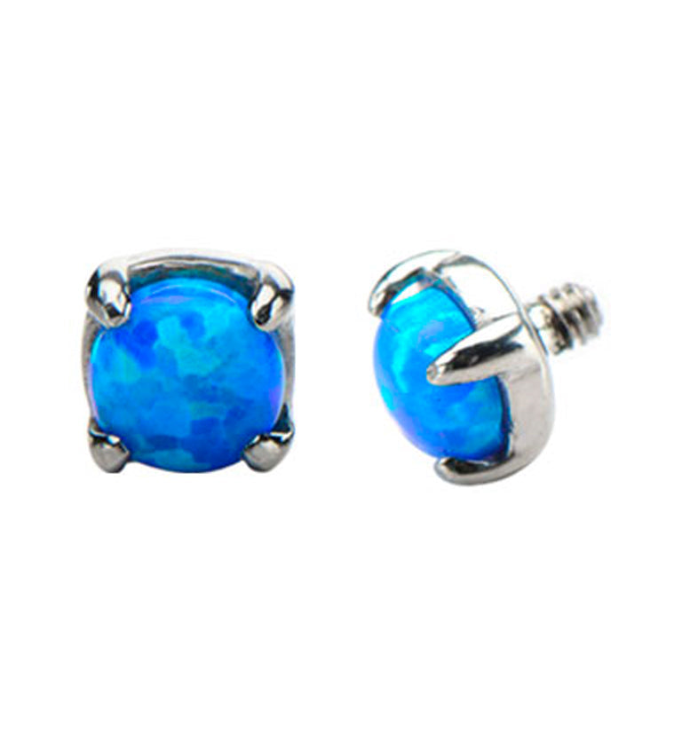 Blue Opal Prong Stainless Steel End