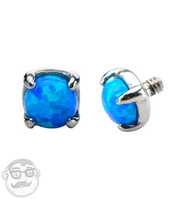 Blue Opal Prong Stainless Steel End