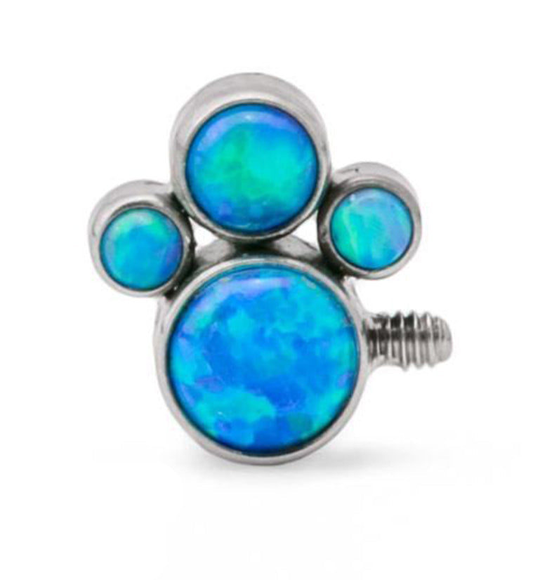 Blue Opal Quad Cluster Top Titanium Threaded End