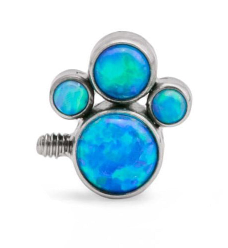 Blue Opal Quad Cluster Top Titanium Threaded End