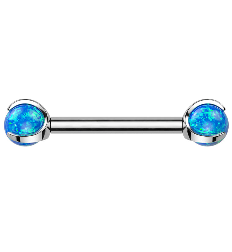 Blue Opalite Claw Titanium Barbell