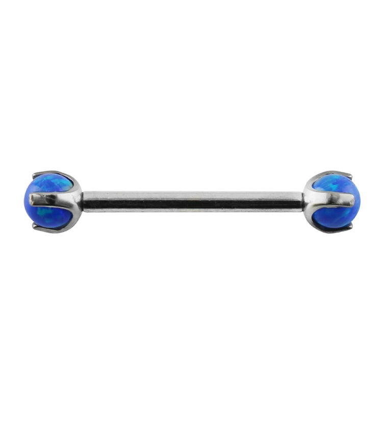 Blue Opalite Claw Titanium Barbell