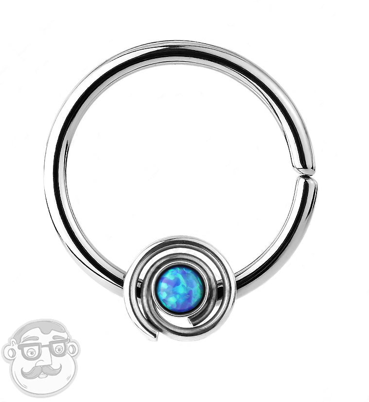 16G Blue Opalite Coil Septum Ring