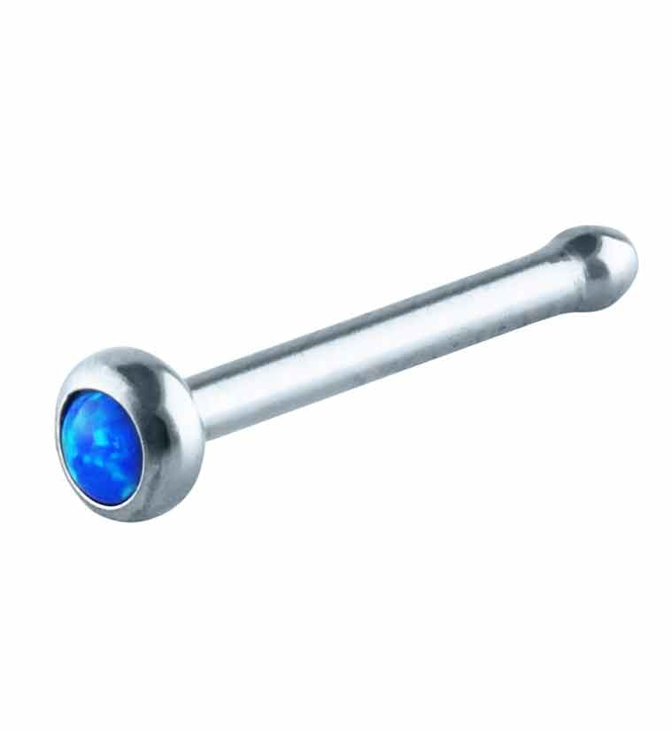 Blue Opalite Titanium Nosebone