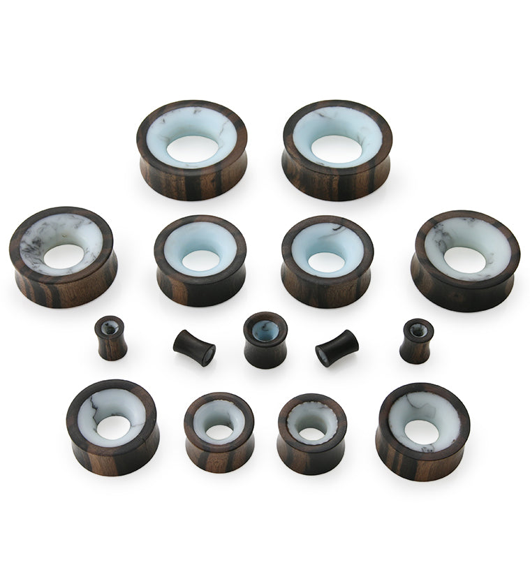 Sky Blue/White Resin Concave Wooden Tunnels