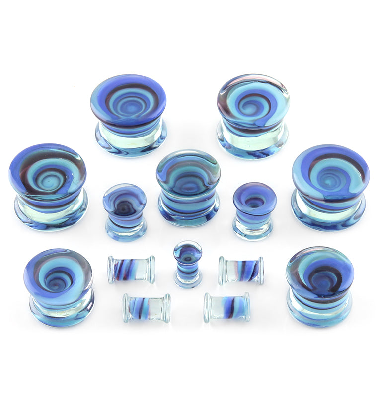 Blue Glass Ear Gauges