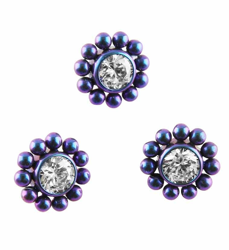 Blurple Beaded Verge CZ Titanium Threaded End