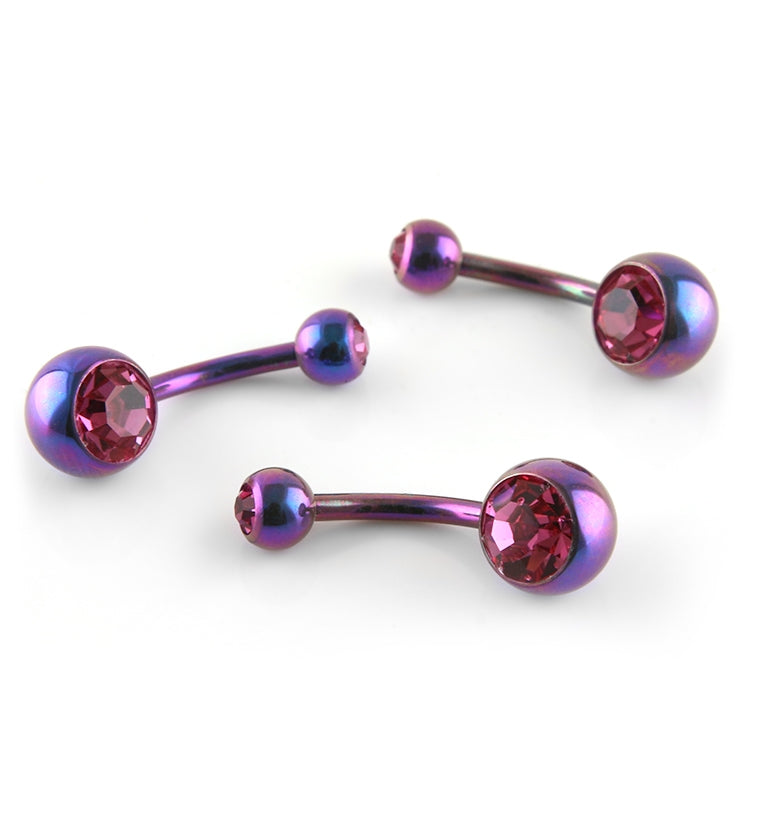 Blurple Titanium Belly Button Ring