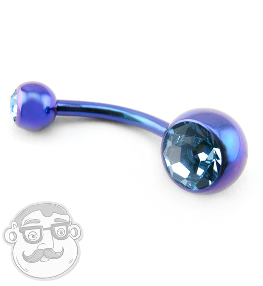 Blurple Titanium Belly Button Ring