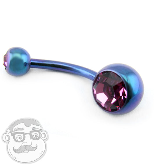 Blurple Titanium Belly Button Ring