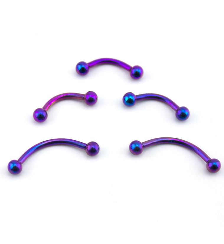 Blurple Titanium Internally Threaded Curved Barbell