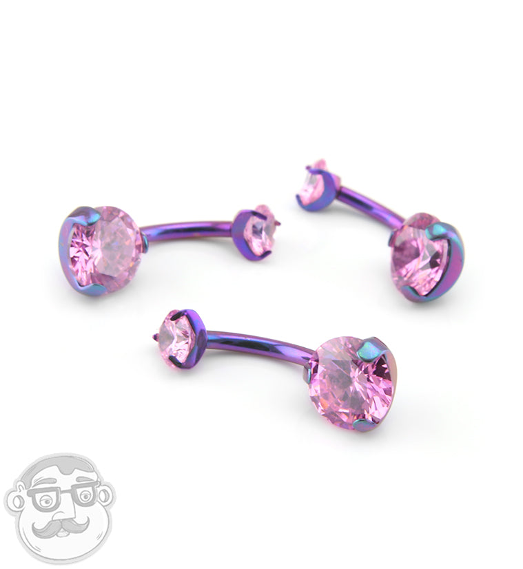 Blurple Titanium Belly Button Ring -