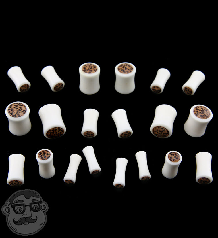 Bone Plugs with Coconut Wood Inlay