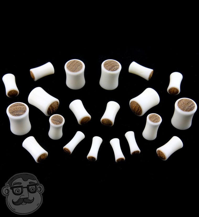 Bone Plugs with Teak Wood Inlay