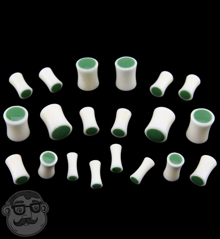 Bone Plugs with Green Resin Inlay