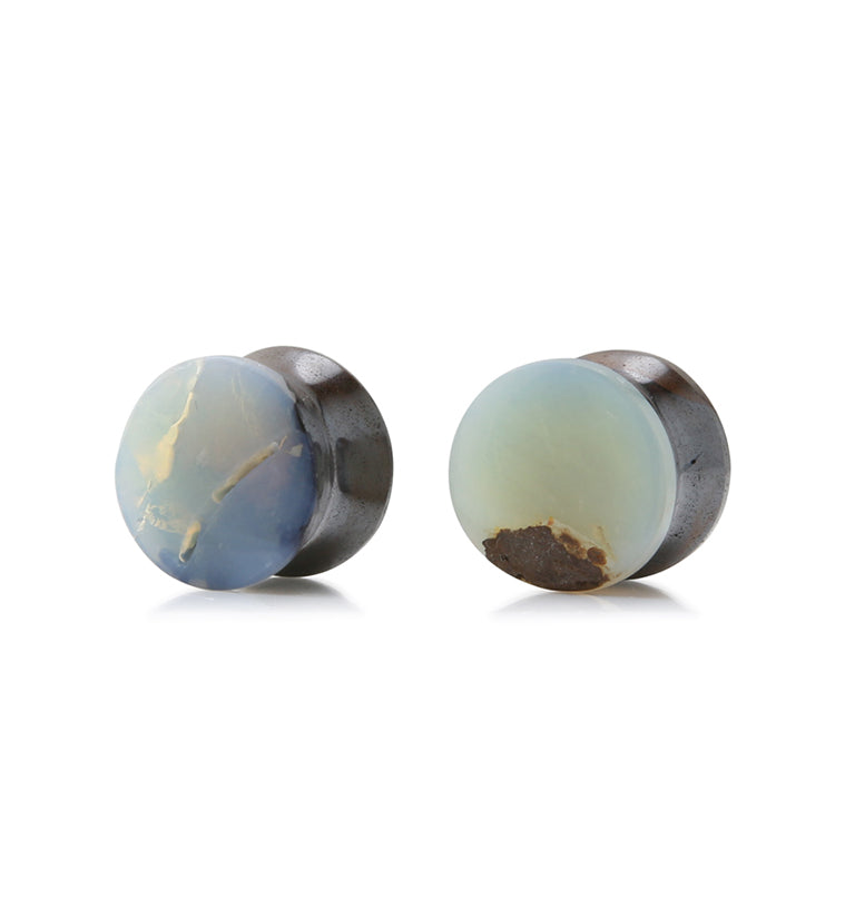 Boulder Opal Stone Plugs 00G (10mm) Version 2