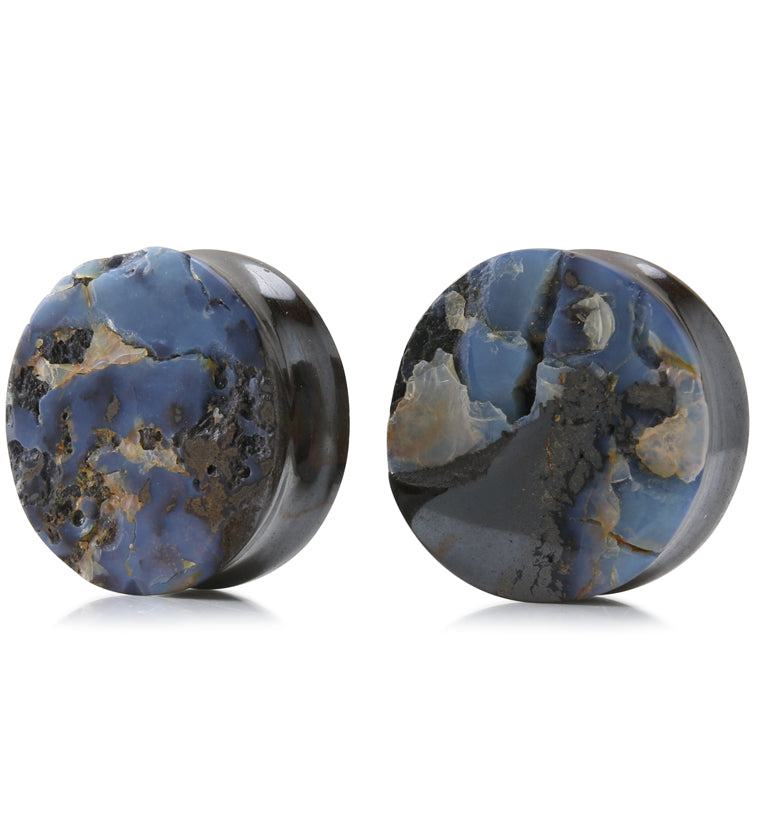 Boulder Opal Stone Plugs 1 Inch (25mm) Version 17