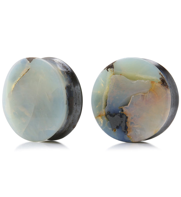 Boulder Opal Stone Plugs 1 Inch (25mm) Version 18