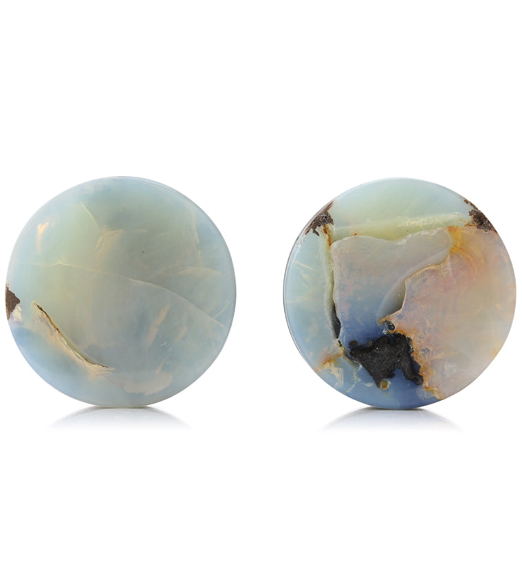 Boulder Opal Stone Plugs 1 Inch (25mm) Version 18