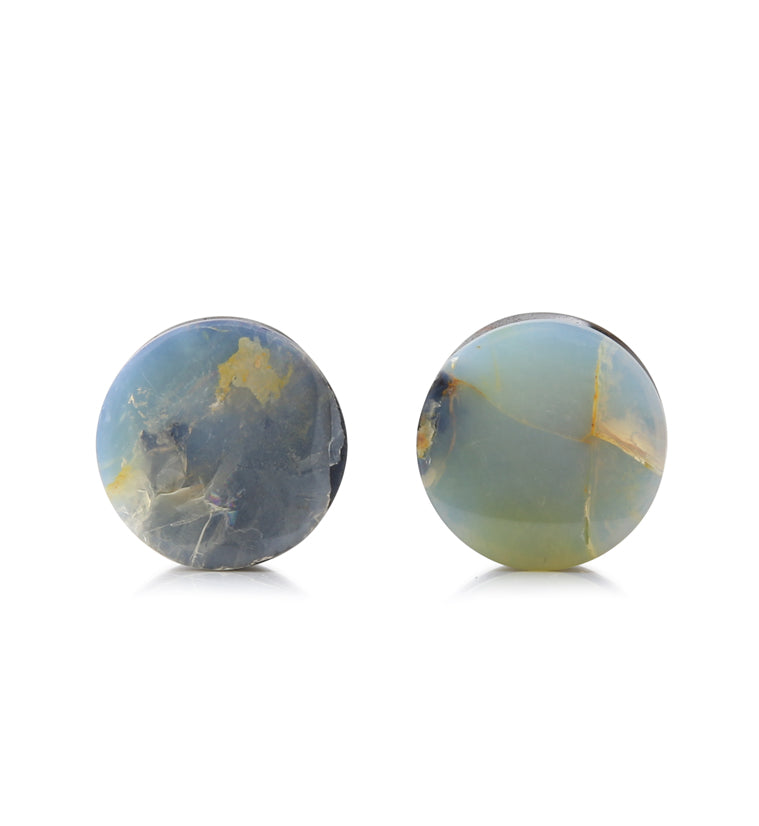 Boulder Opal Stone Plugs 1/2" (12.5mm) Version 8