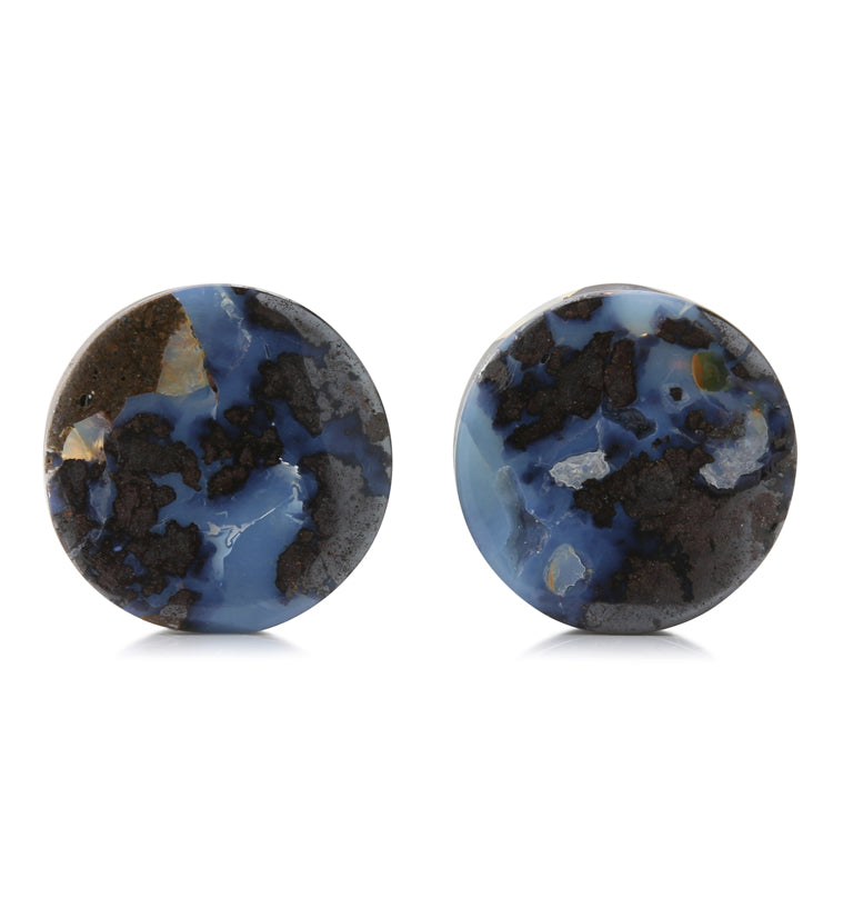 Boulder Opal Stone Plugs 3/4" (19.5mm) Version 3