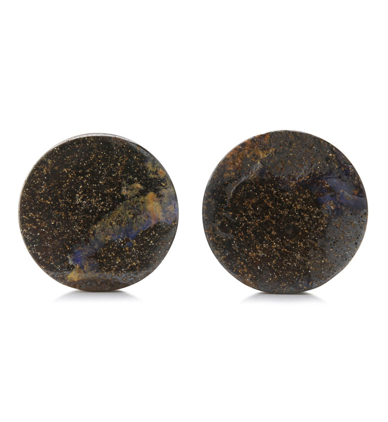 Boulder Opal Stone Plugs 3/4" (19mm) Version 2