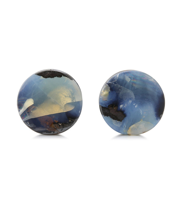 Boulder Opal Stone Plugs 5/8" (16mm) Version 1