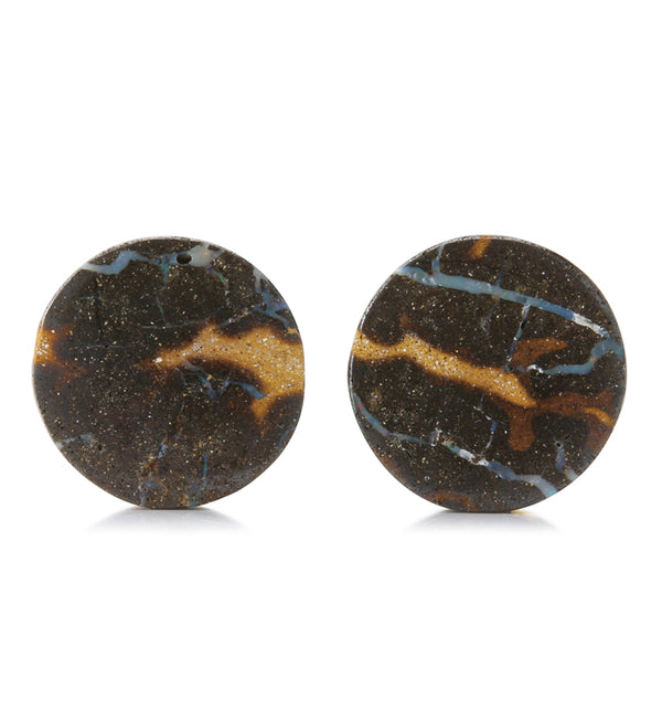Boulder Opal Stone Plugs 7/8" (21mm) Version 1