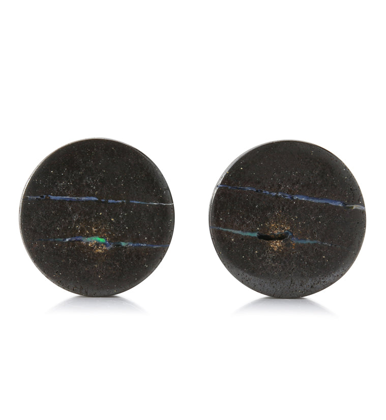Boulder Opal Stone Plugs 7/8" (21mm) Version 2