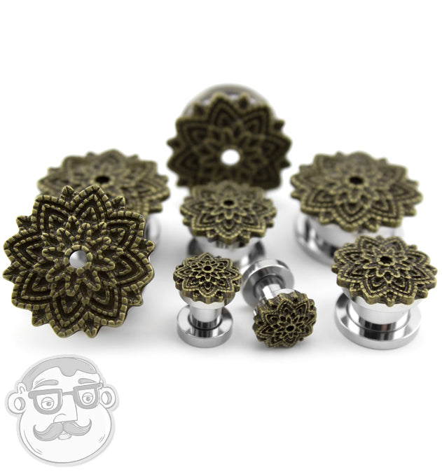 Brass Camellia Flower Top Plugs