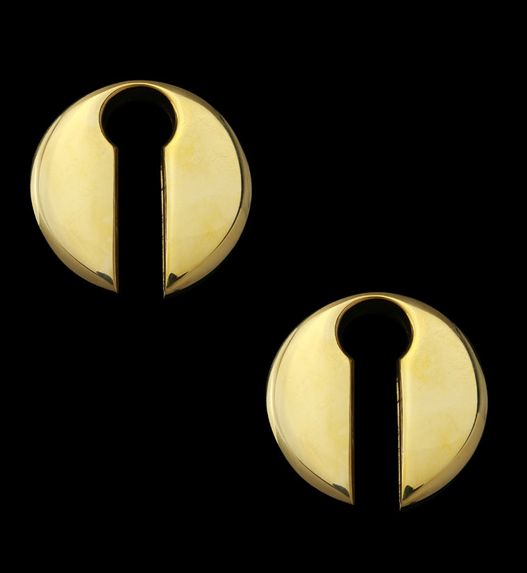 Broad Keyhole Brass Ear Weights