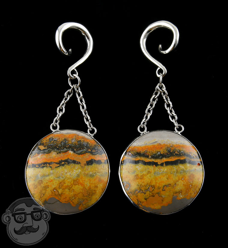 Trinity Bumblebee Jasper Stone Ear Weights