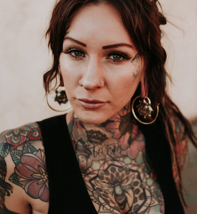 Resting Lotus White Brass Ear Weights