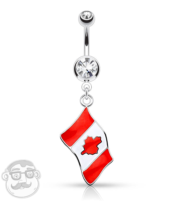 Canadian Flag Belly Button Ring