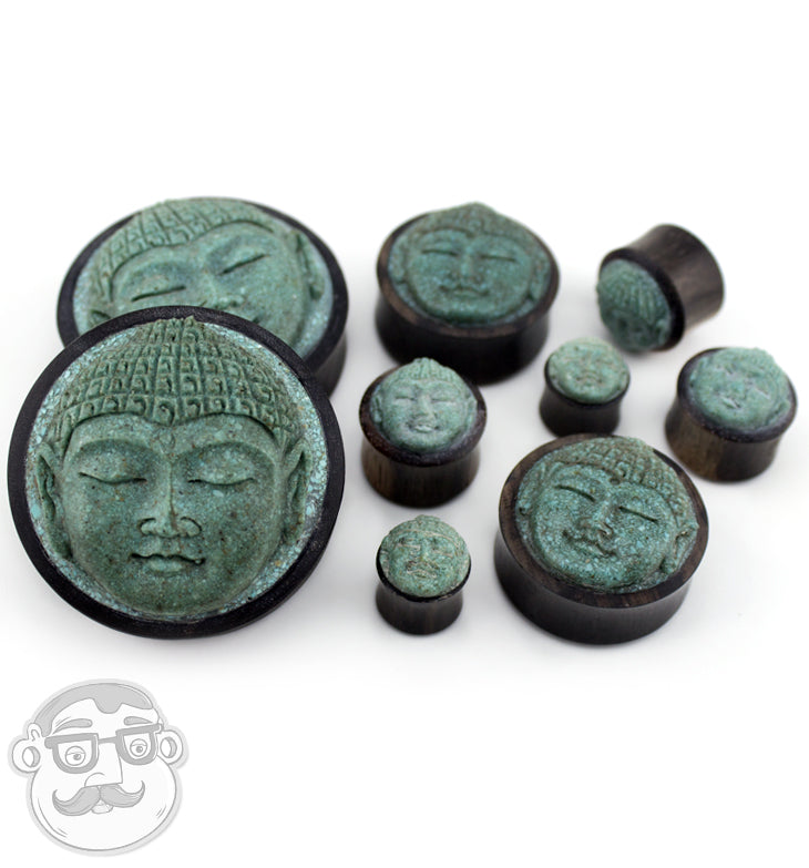 Carved Buddha Wood Plugs