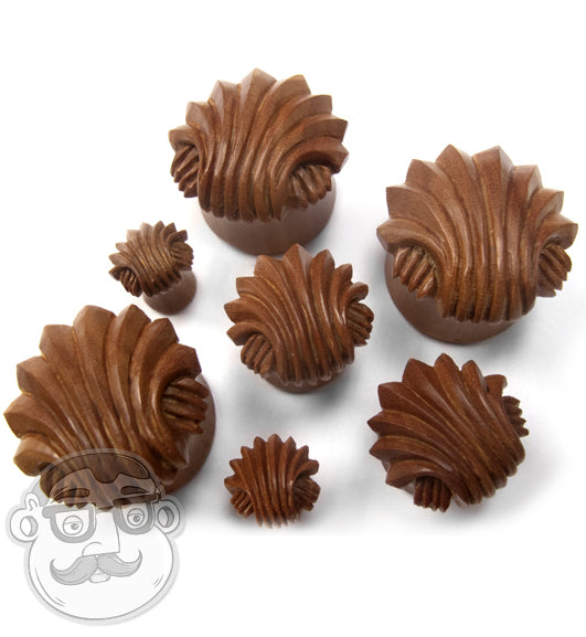 Carved Sea Shell Wood Plugs
