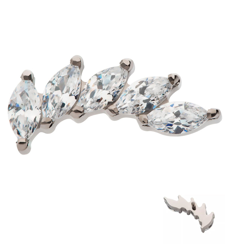 Cascade Clear CZ Titanium Internally Threaded Top