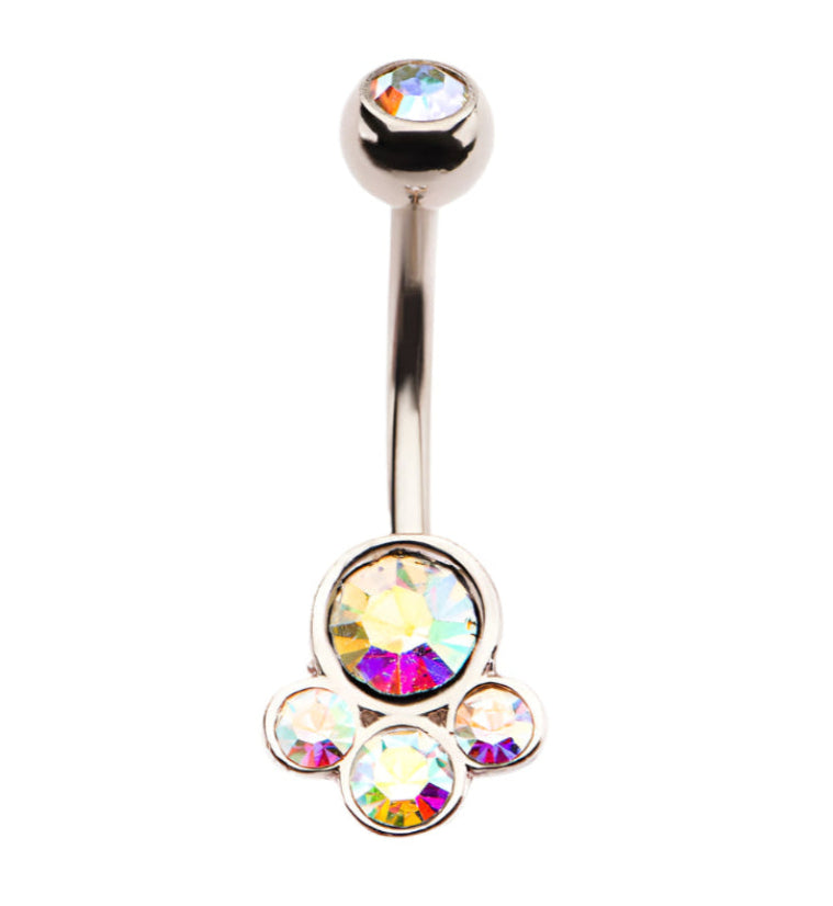 Cascade Rainbow Aurora Belly Button Ring