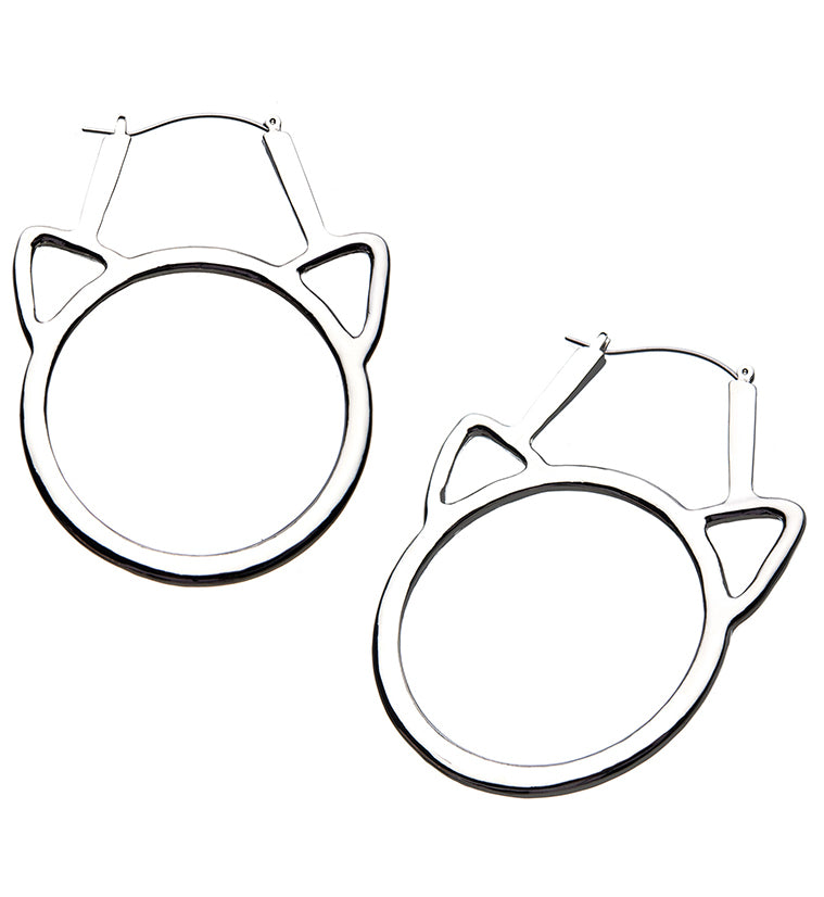 Cat Face Plug Hoops