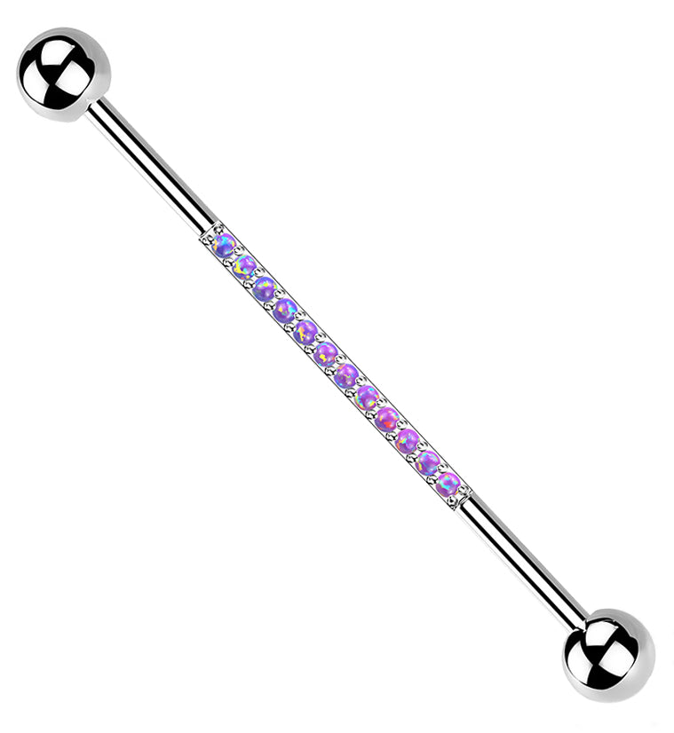 Center Line Purple Opalite Titanium Industrial Barbell