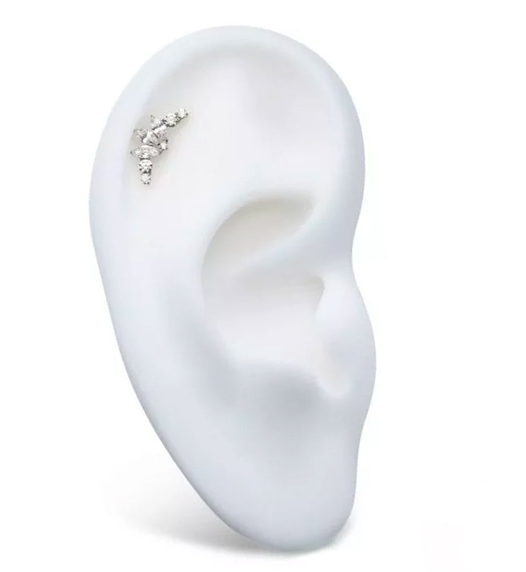 Chaplet Prong CZ Internally Threaded Titanium Top