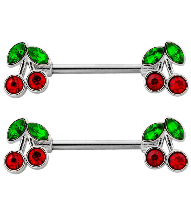 Cherry Stainless Steel Nipple Barbell