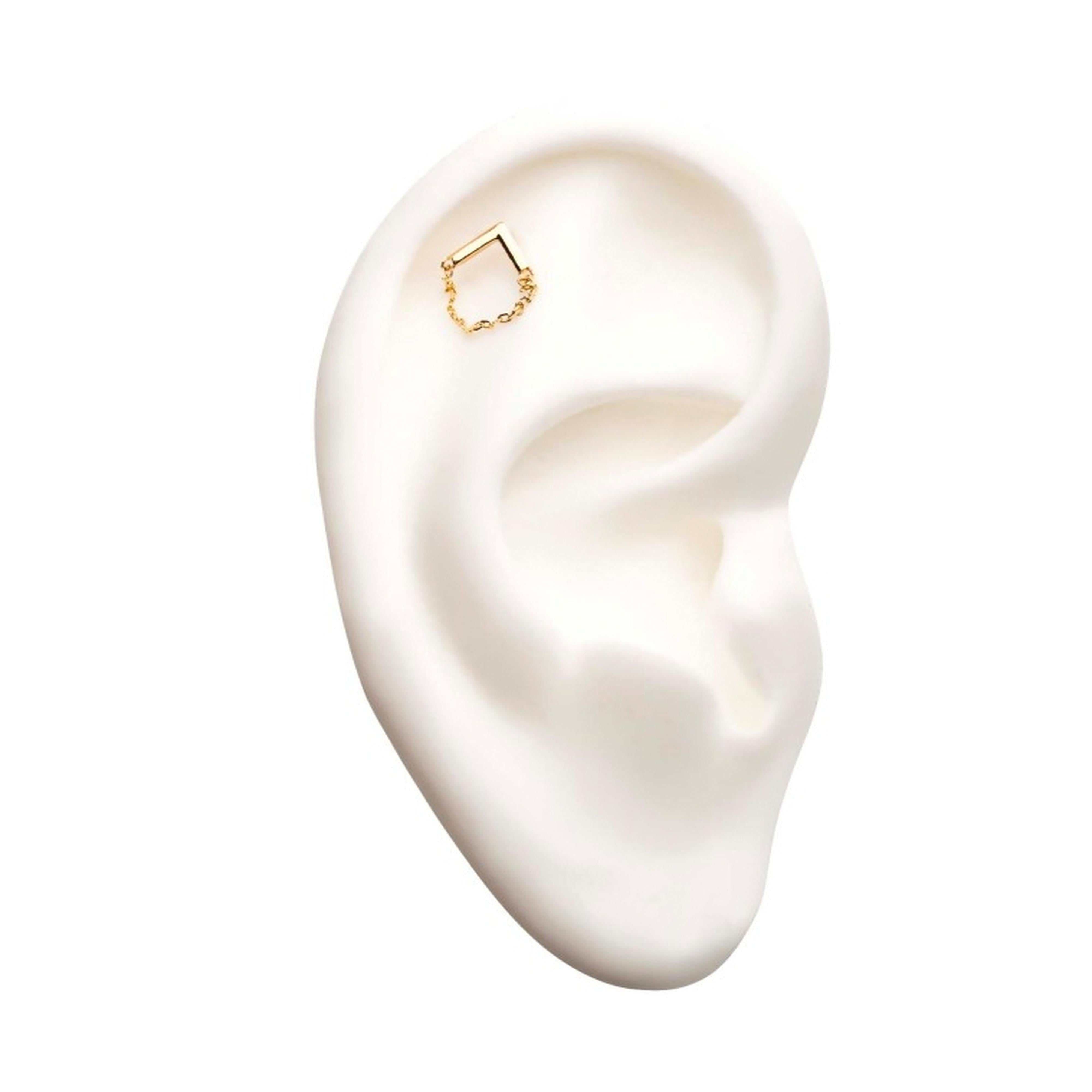 14kt Chevron Chain Threadless Top