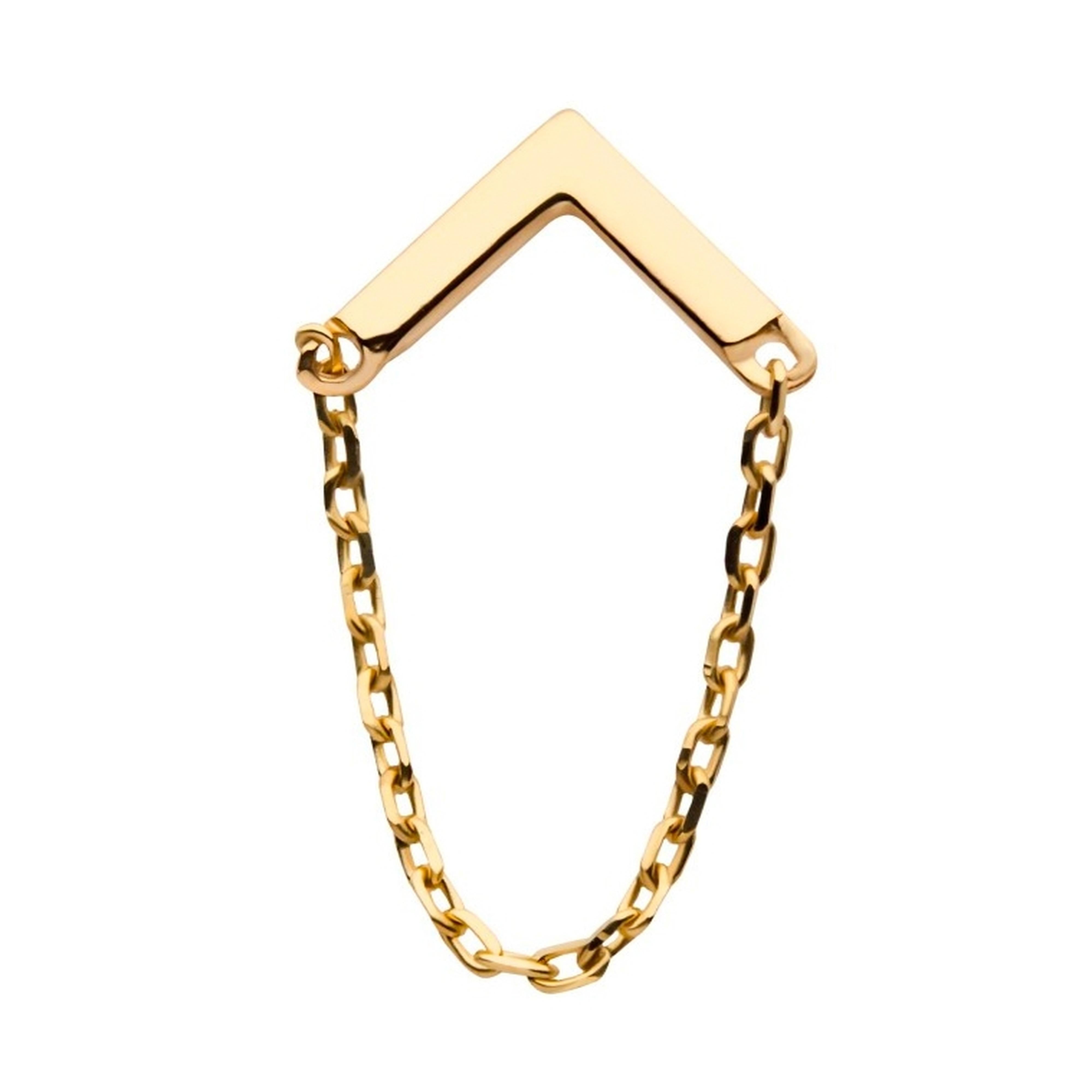 14kt Chevron Chain Threadless Top