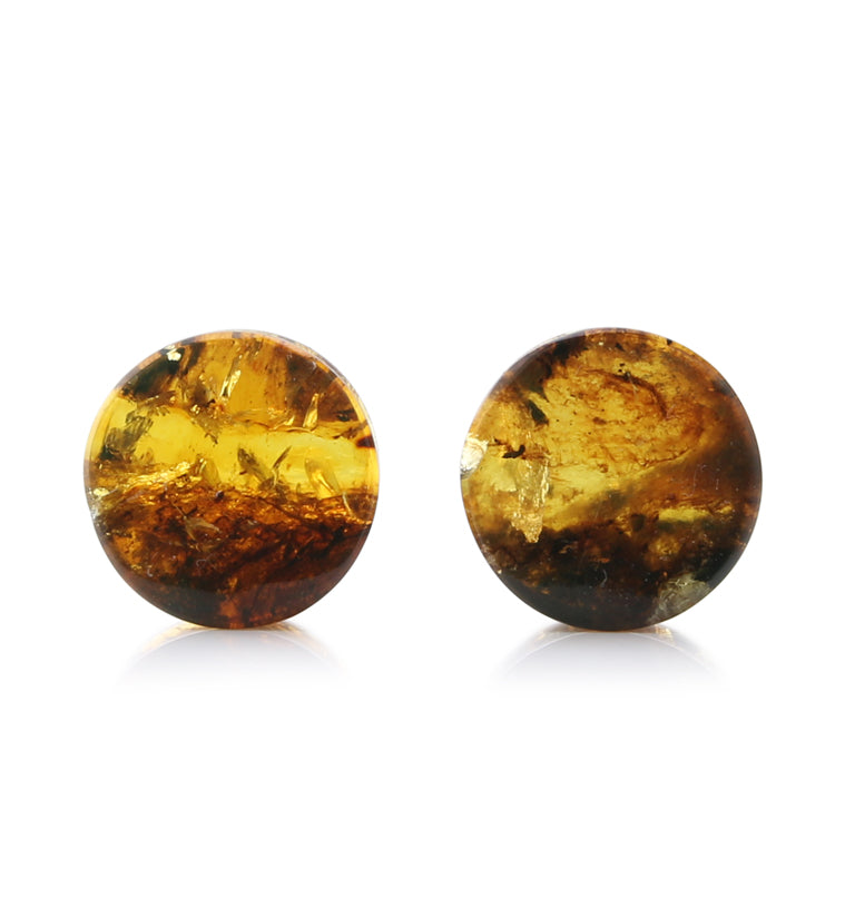 Chiapas Amber Plugs 5/8" (15.5mm) - Version 18 (Small Dent)