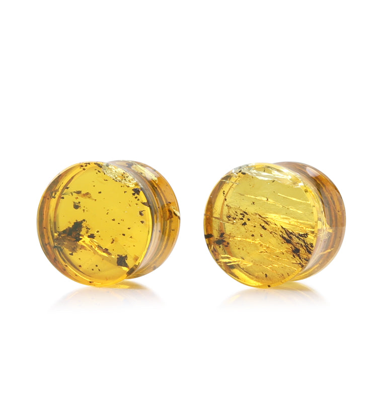 Chiapas Amber Plugs 5/8" (16mm) - Version 22 (Rough Edges)