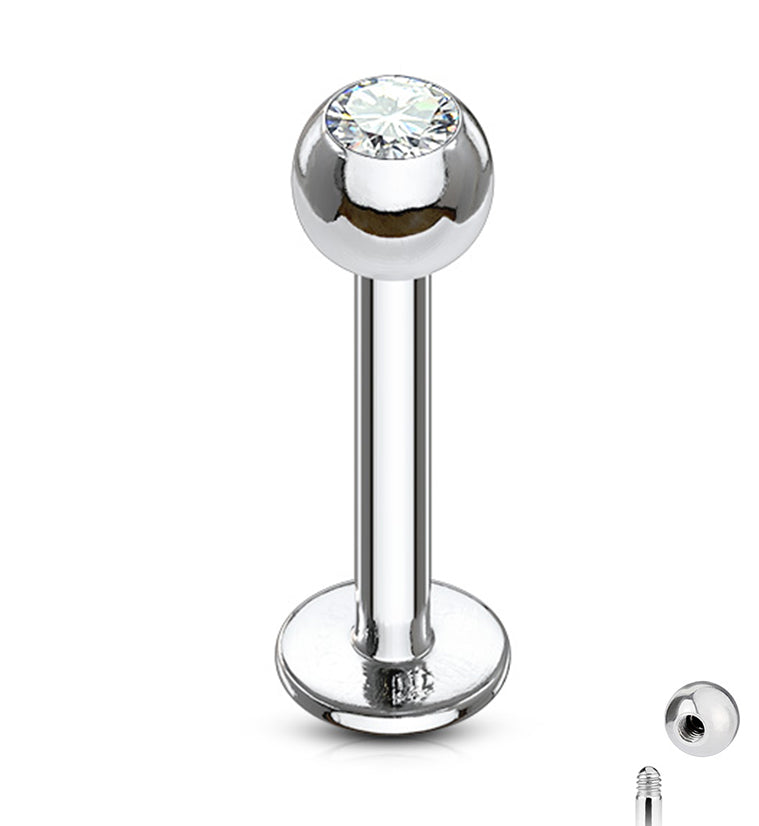 Clear CZ Labret Post