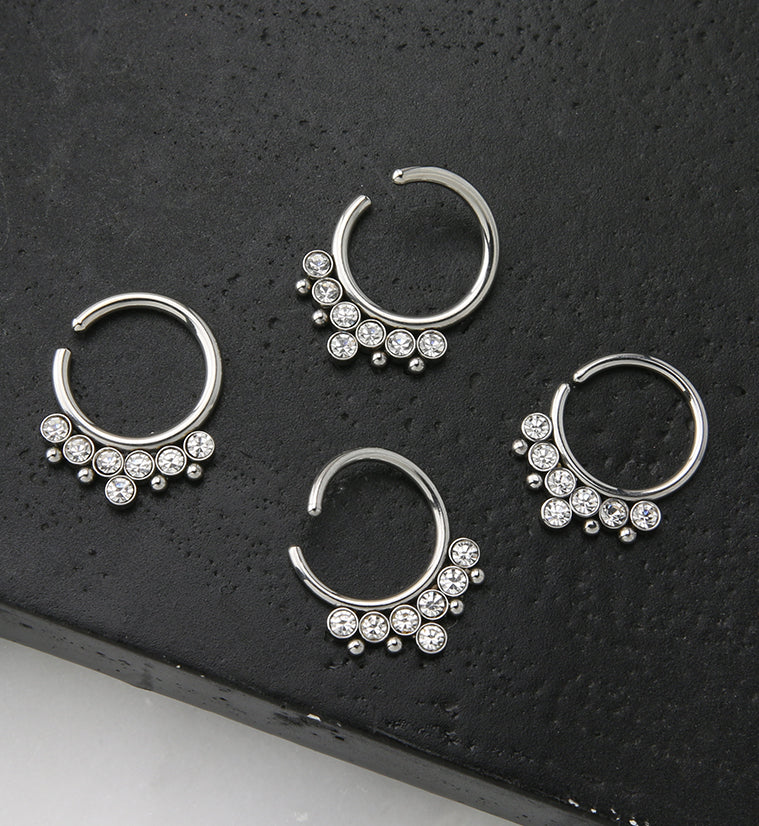 Clear CZ Rally Annealed Seamless Hoop Ring