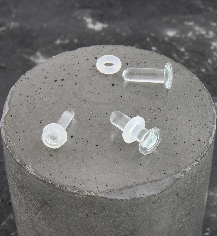 Clear Glass Labret - Flatback Retainer