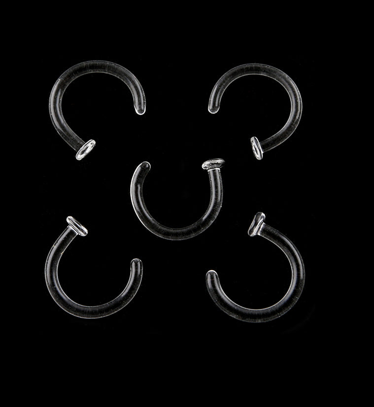 Clear Glass Hoop Nose Ring